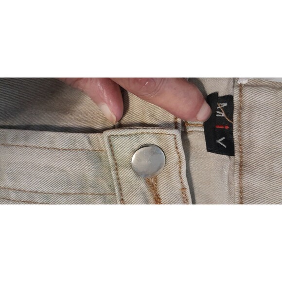 MIX Vintage Beige With Artistic Painted Design Jeans. Boot Cut. Waist 26". B54 - Picture 7 of 7